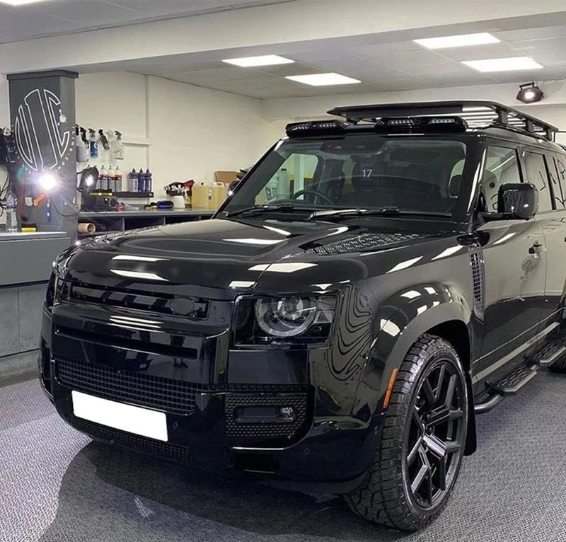 photo of color black defender 110 with an aftermarket 007 body kit from vehicle revolution