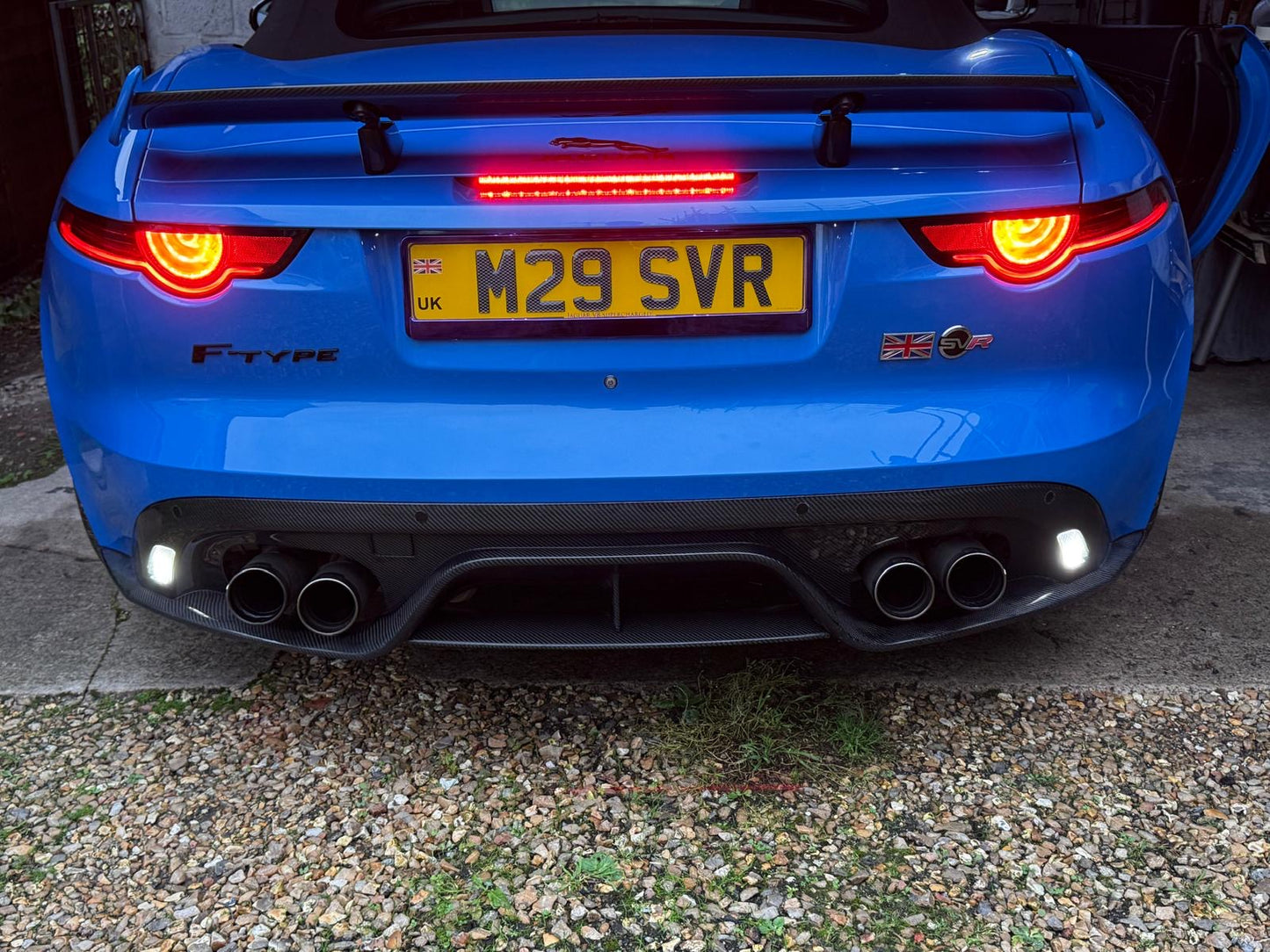 blue jaguar f type rear diffuser