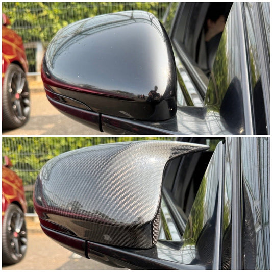 Jaguar XF XE XJ Replacement Mirror Covers Carbon Fibre Hornback 2010 - 2019