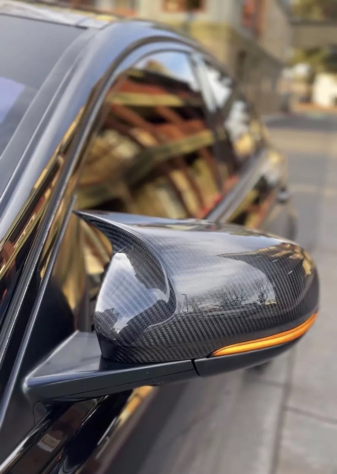 Jaguar XKR Mirror Covers Carbon Fibre Hornback Replacement 2009 - 2016