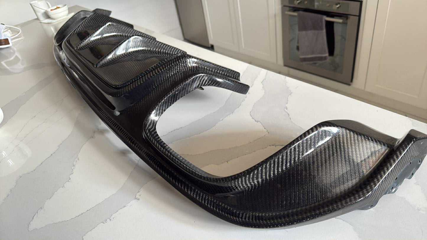 Jaguar F Pace SVR Finned Carbon Fibre Diffuser Valance 2018 +