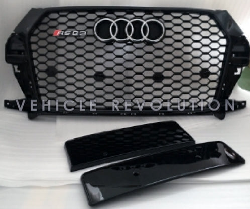 Audi RSQ3 Black Grille, Black Frame, Chrome Rings 2015 2016