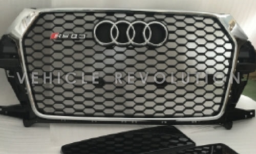 Audi RSQ3 Black Grille, Chrome Frame, Chrome Rings 2015-2016