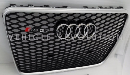 Audi RSQ7 Black Grille, Silver Frame, Chrome Rings 2007 2008 2009 2010 2011 2012 2013 2014