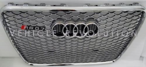Audi RSQ7 Silver Grille, Silver Frame, Chrome Rings 2007 2008 2009 2010 2011 2012 2013 2014