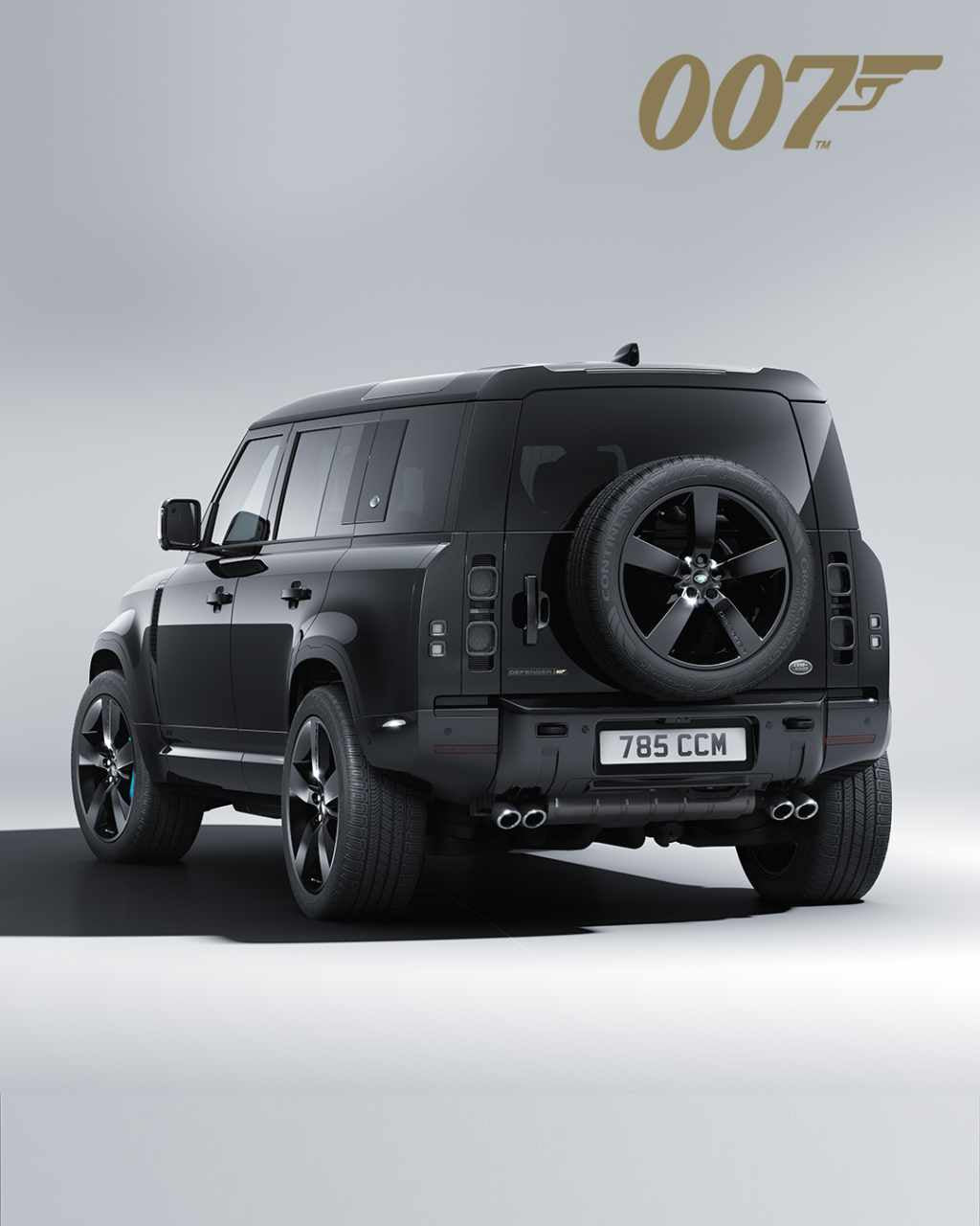 rear photo of the 007 body kit installed on a defender land rover