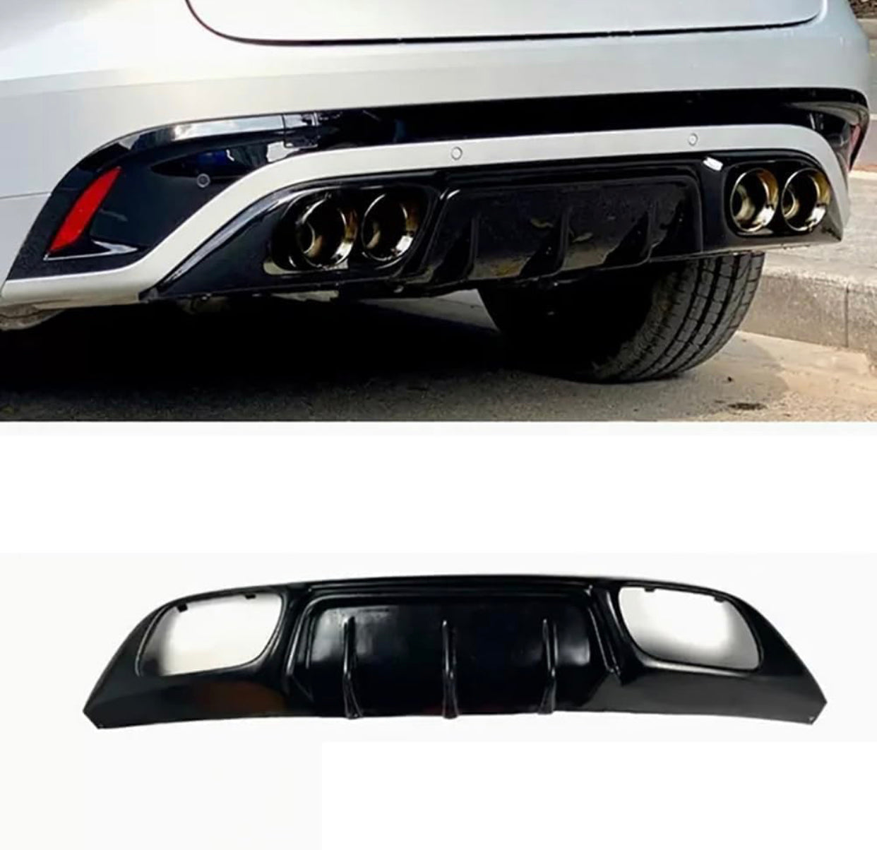 Jaguar F Pace Rear Carbon Fiber Diffuser Quad Tips Valance Bumper Upgrade 2021+