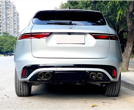 Jaguar F Pace Rear Carbon Fiber Diffuser Quad Tips Valance Bumper Upgrade 2021+