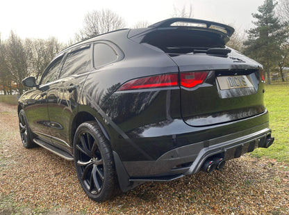 Jaguar F Pace LM Style Rear Carbon Fibre Quad Tips Carbon Fibre Valance Diffuser Bumper Upgrade 2015 2016 2017 2018 2019 2020