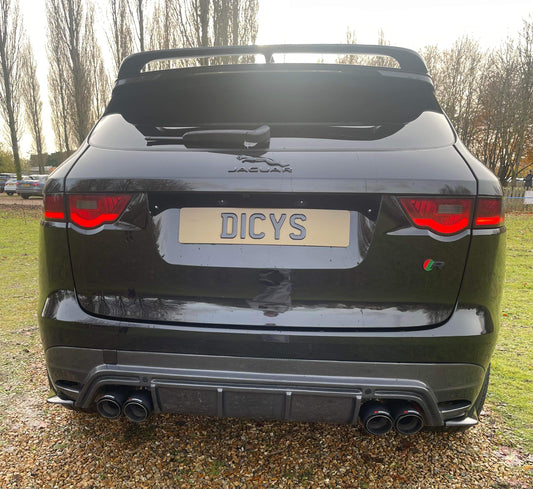Jaguar F Pace LM Style Rear Carbon Fibre Quad Tips Carbon Fibre Valance Diffuser Bumper Upgrade 2015 2016 2017 2018 2019 2020