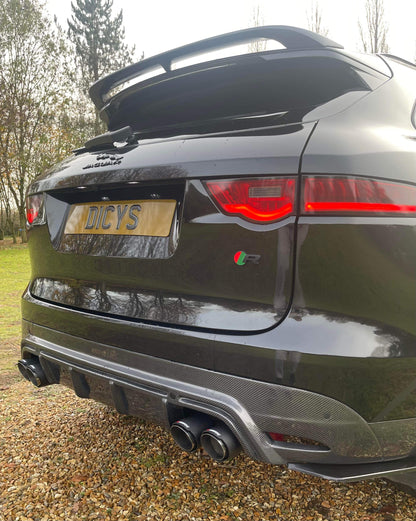 Jaguar F Pace LM Style Rear Carbon Fibre Quad Tips Carbon Fibre Valance Diffuser Bumper Upgrade 2015 2016 2017 2018 2019 2020
