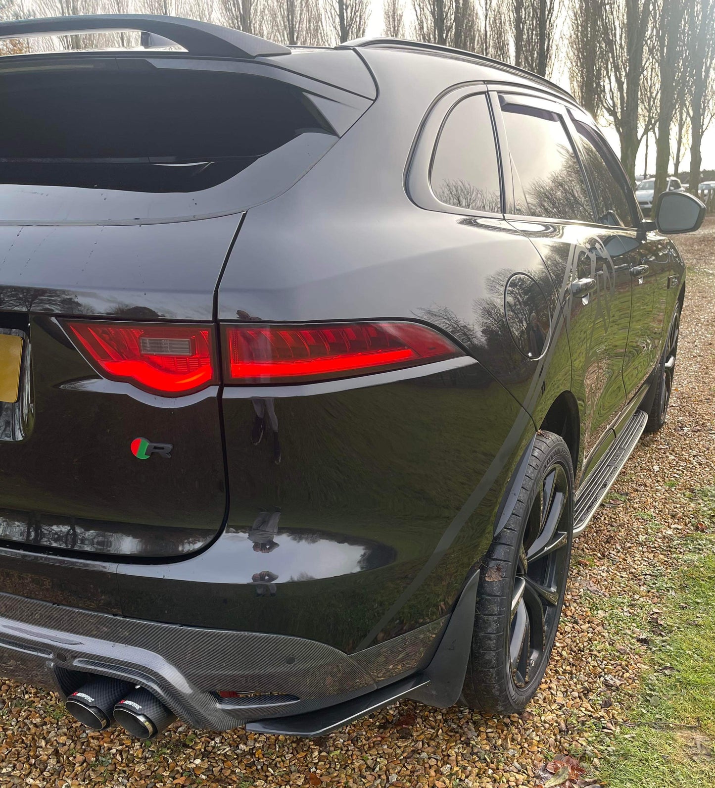 Jaguar F Pace LM Style Rear Carbon Fibre Quad Tips Carbon Fibre Valance Diffuser Bumper Upgrade 2015 2016 2017 2018 2019 2020