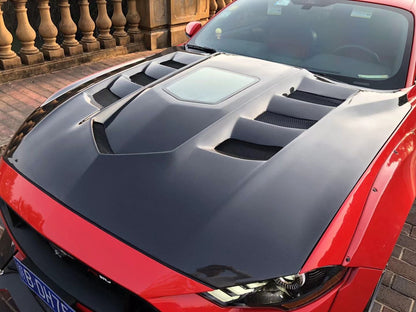 Mustang Carbon Fiber Exhibition Vented Hood 2015 2016 2017