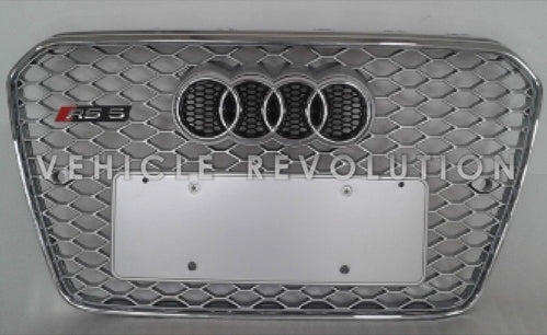 Audi S5 A5 RS5 Silver Grille Chrome Frame Chrome Rings 2013 2014 2015