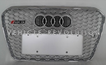 Audi S5 A5 RS5 Silver Grille Chrome Frame Chrome Rings 2013 2014 2015