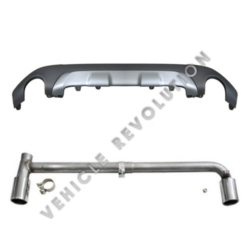 BMW X1 F48 Rear Diffuser With Twin Muffler Exhaust Tail Pipe 2016 2017