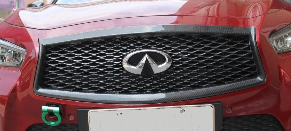 Infiniti Q50 Carbon Fiber Grille Cover - Dry Carbon 2014-2017