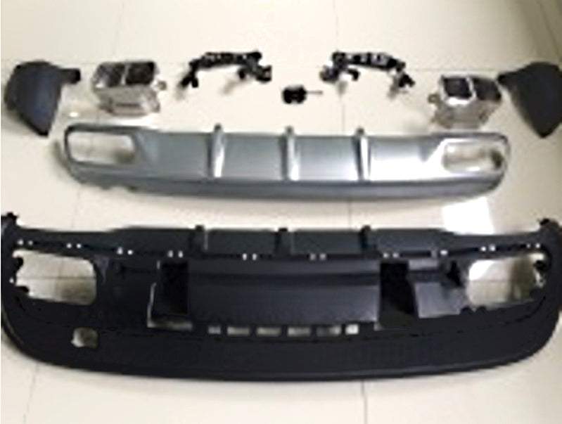 Mercedes Benz W156 GLA 45 AMG Style Silver Rear Diffuser With Silver Exhaust Tips 2014+