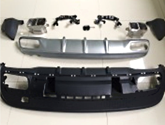 Mercedes Benz W156 GLA 45 AMG Style Silver Rear Diffuser With Silver Exhaust Tips 2014+