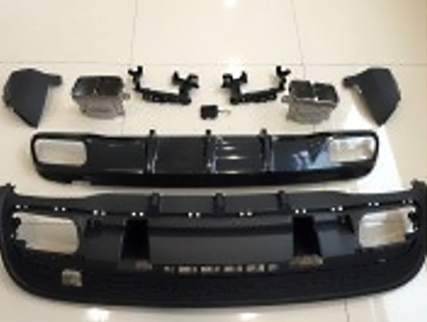 Mercedes Benz W156 GLA 45 AMG Style Black Rear Diffuser With Black Exhaust Tips 2014 - 2017