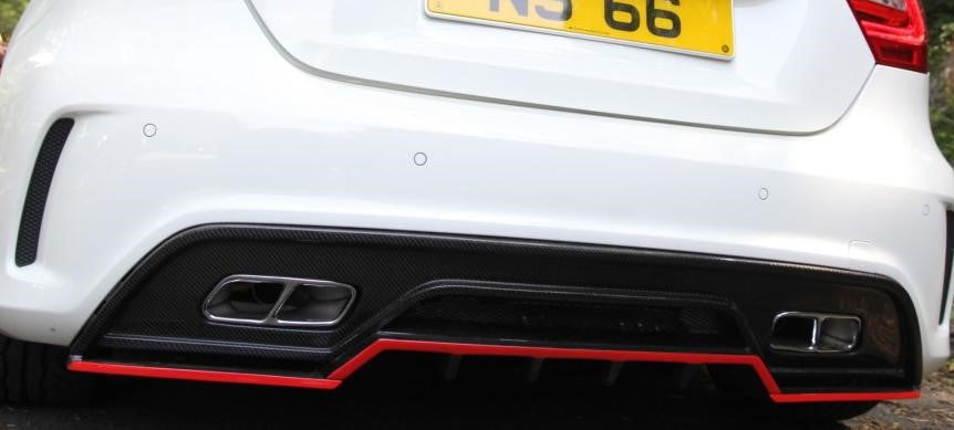 Mercedes-Benz A45 Pre LCI Package Carbon Rear Diffuser Red Line 2014 2015
