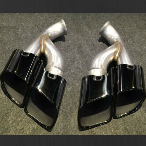 Porsche Cayenne Turbo Black Stainless Exhaust Tips 2015 - 2017