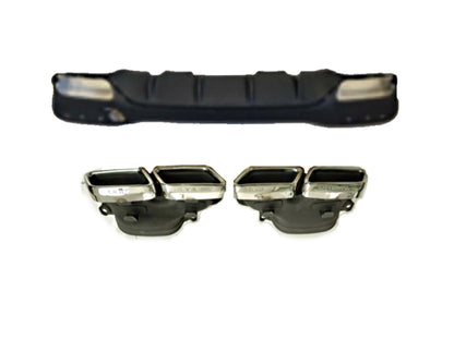 Mercedes Benz W166 GLE 63 AMG Rear Diffuser With Exhaust Tips 2015 2016 2017 2018