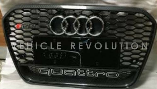 Audi   A6 RS6  Carbon Fiber Coloured Grille  (With Camera And Night Vision Hole Option)2013 2014 2015 2016 2017