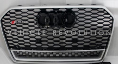 Audi  A6 RS6 Black Grille  Silver Frame, Black Rings, Chrome Lower Frame 2016 2017