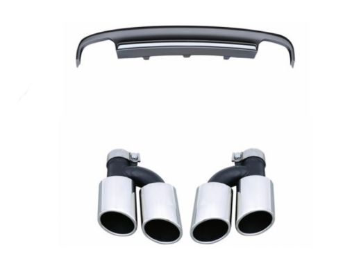 Audi A7 S7 Rear Diffuser Two Pair Exhaust Outlet With Exhaust Tips 2012 2013 2014
