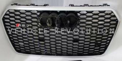 Audi  A7 RS7 Black Grille  Silver Frame, Black Rings 2016 2017
