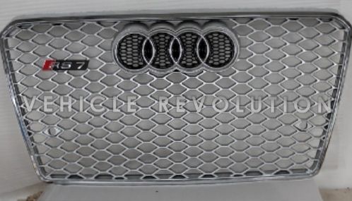 Audi  A7 RS7  Silver Grille, Chrome Frame, Chrome Rings 2013 2014 2015