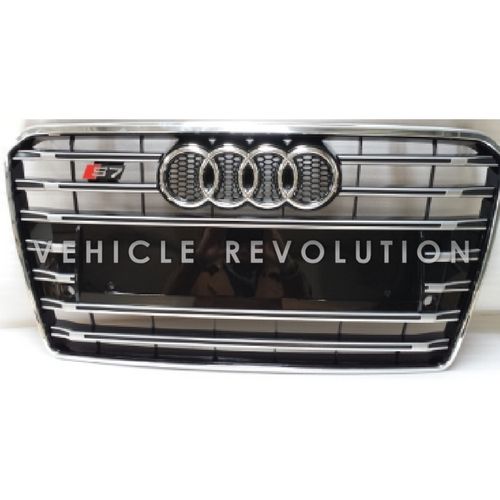 Audi  A7 S7  Black Grille, Chrome Frame, Chrome Rings 2013 -  2015