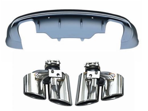 Audi Q5 SQ5 Rear Diffuser Two Pair Exhaust Outlet With Exhaust Tips 2009-2015