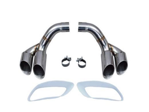 BMW X6 E71 Double Round Stainless Steel Exhaust Tips 2008-2014