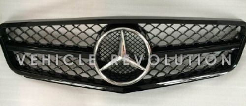 Mercedes-Benz C Class W204  Black Grille, Frame & Chrome Ring 2013 2014